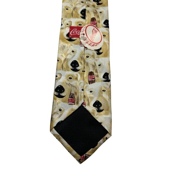 Coca-Cola Polar Bear Print Neck Tie Beige & Multicolor Polyester - Picture 5 of 7